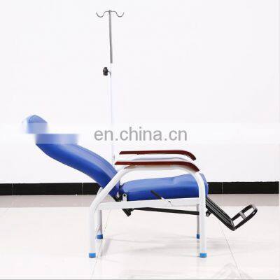 High Quality Medical Carbon Steel Transfusion Chair With Storage Basket and Footrest for Hospital Use photo-5