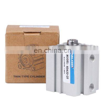 Double Acting Short SDA Series Stroke Compressed Aluminum Size Different Piston Rod Motion Compact Pneumatic Air Cylinder