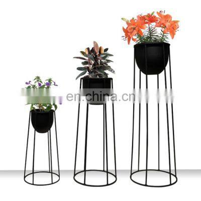 Wholesale indoor iron wire tall home decoration flower rack shelf holder plant pot stand for balcony