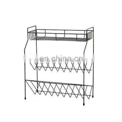 3 tier storage rack kitchen countertop metal wire spice rack