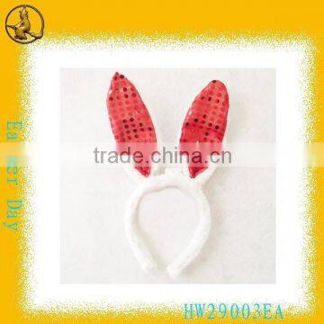 2015 Hot Sale Red Sequin Easter Day Bunny Ear Headband