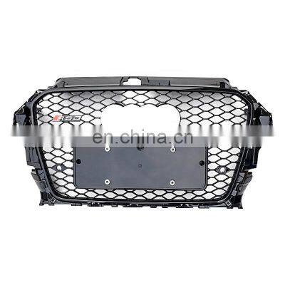 RS3 Front grill for Audi A3 material black RS3 high quality radiator center honeycomb grills RS style 2014 2015 2016