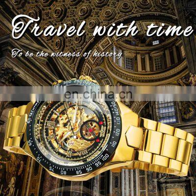 WINNER 432 Gold Fashion Gentlemen Mechanical Automatic Luxury Watch Stainless Steel Waterproof Wristwatches Wholesale Watches photo-2