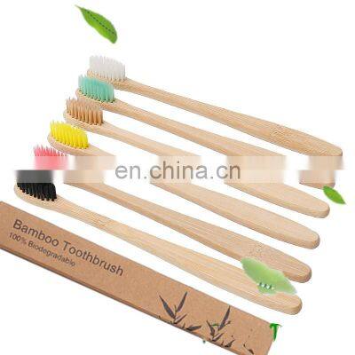 2021 most popular natural organic bamboo toothbrush with box toothbrush