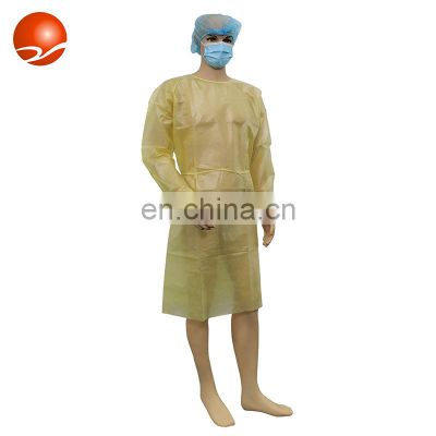 PE Coated Non Woven Gown Wholesale Price Clothing Chemical Protective Isolation Gowns