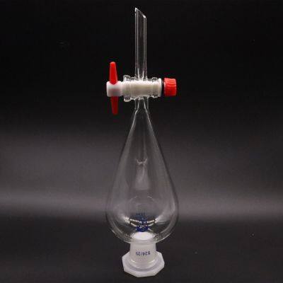 Pear Shaped Glass Separatory Funnel PTFE/glass Piston Complete Specifications Accurate Scale photo-2