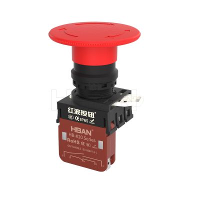 ip65 22mm plastic Large surface head 20a 1NO 1NC emergency switch self locking