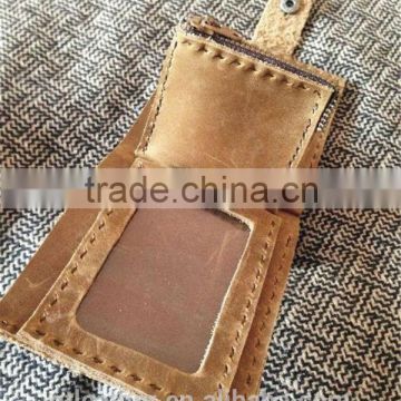 Crazy Horse cow split leather for men vintage wallet leather