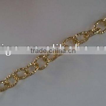 Golden Oval Knurling Aluminum Chain for bags