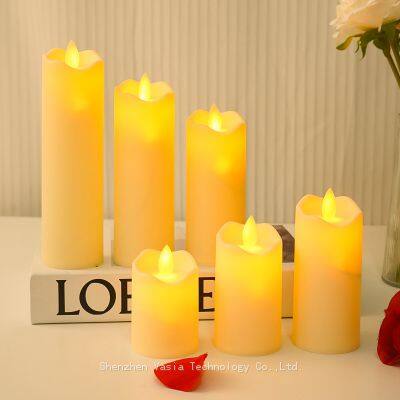 Factory LED Electric Pillar Taper Flickering Flameless Candle for Wedding Christmas Home Decor