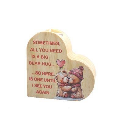 Heart shaped candle holder wooden ornaments