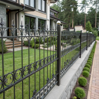 Luxury Aluminium Wrought Iron Louver Slat Fence Panels for Outdoor Garden Decoration photo-4