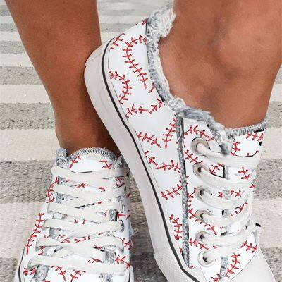 Camel Retro Jacquard PU Leather Patchwork Casual Sneakers Four Leaf Clover Camouflage Print Lace-up Flat Shoes Wholesale Fashion Sneakers photo-3