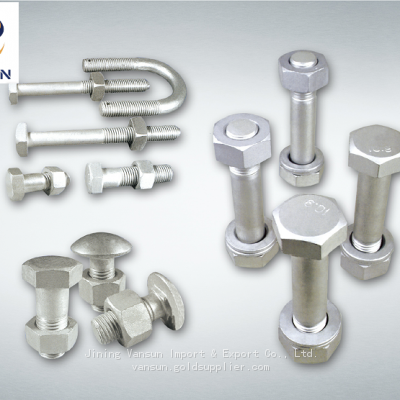 Стальные крепежные элементы: болты и гайки класса 6.8/8.8/10.9 из углеродистой стали, оцинкованные, шестигранные силовые болты и гайки для энергетики