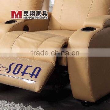 Home Theater Furniture, Blue Color Leather Home Theater Recliner Sofa photo-4