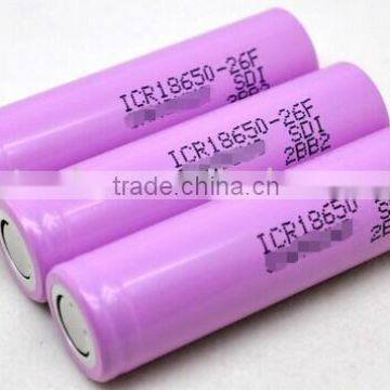 rechargeable high drain ICR18650 3.7V 2600mAh battery for E-cigarette