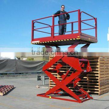 fixed hydraulic scissor slope freight elevator