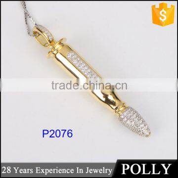 Wholesale American styles hip hop brass rocket pendant with high quality