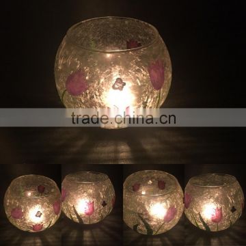 terracotta crafts lamps gel candle with flowers