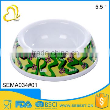 custom design plastic pet ware round melamine dog cat bowl