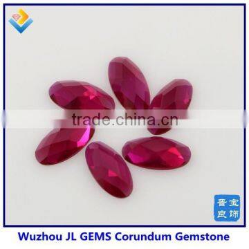 Ruby red oval shape corundum in faceted cut