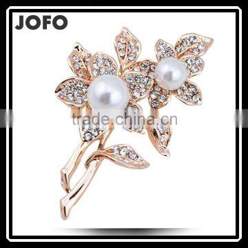 Cheap Fashion Flower Brooches New Design Wedding Rhinestone Wholesale