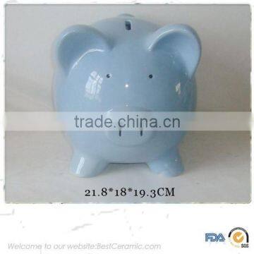 China customized pig shape white ceramic piggy bank