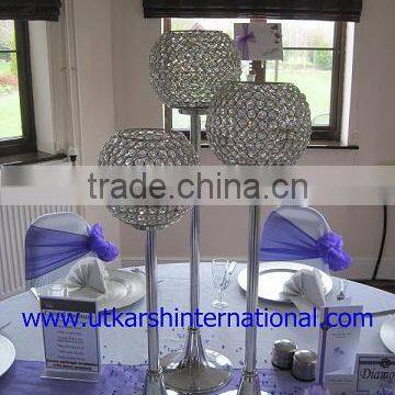 Crystal globe candelabra/crystal wedding candelabra/Golden globe candelabra/Tea light candelabra/Centre table candelabra