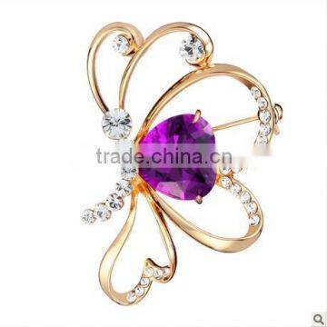 New Stylish Ladies Girls Flashing Rhinestones Crystals butterfly Brooches FQ-2018