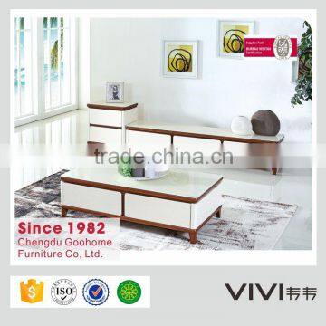 latest design home furniture wood white coffee table