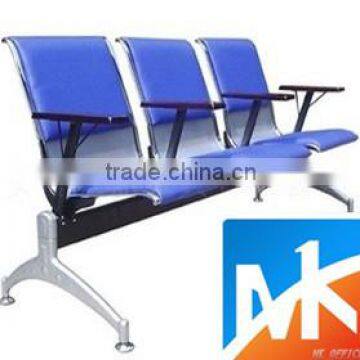 3-seater cheap modern high quality steel dark blue waiting room chairs to sale for bus station