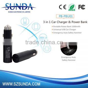 Sunda Private mould design 2 in 1 USB car charger and power bank                        
                                                                                Supplier's Choice