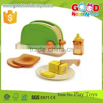 Boys Pretend Play Kitchen Toys Real-Food Appliances Wooden Toaster Set