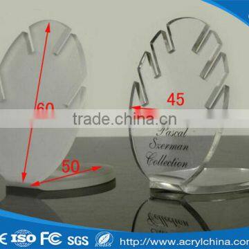 Best Selling Acrylic Leaf Shaped Jewelry Display Stand Clear Acrylic Jewelry Display Holder