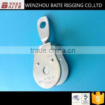 Zinc Alloy Nickel Plated China Manufacturer Small Single-wheel Pulley With Round Eye photo-4