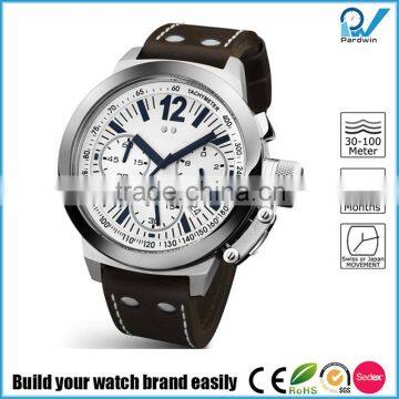Build your watch brand easily man sport stainless steelwatch manufacturer multi-functional japan movement with calendar
