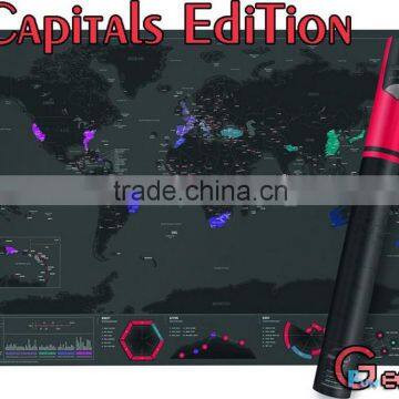 CT-723 Urban Edition FT Map Black Coated Map Creative Footprint Travel Map photo-2