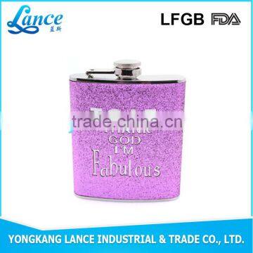 Customer logo printed wholesale bottle of red wine hip flask