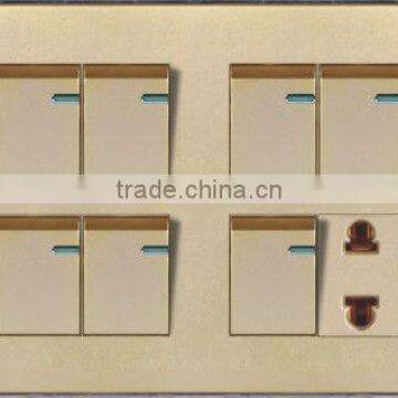 Seven Gang One Socket Wall Switch