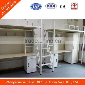 Modern Cheap School Furniture Metal Dormitory Bed With Computer Desk And Cabinet