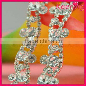 fashion new arrival Clear color rhinestone cup chain trim for body chain dress WRC-221