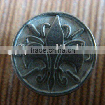 10mm embossed metal fancy rivet shank button for bag
