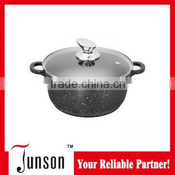 Non-stick Industrial Soup Cooking Pot/16cm Glass Lid Die Casting Aluminum Stock Pot