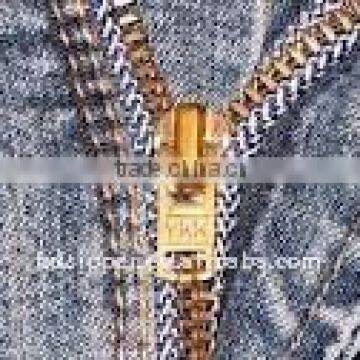 gold plated metal zipper