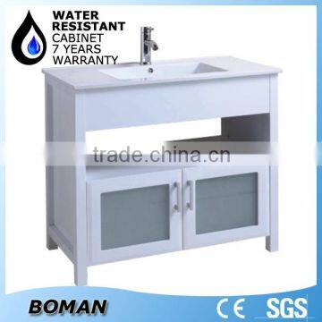 wall hung pvc bathroom stone wash basin cabinet