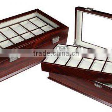 Two layer wooden watch display box