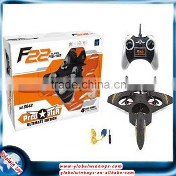 superior f22 2.4g 4aixs 4channel ufo rc fighter foam gliders plane toy with transmitter gw-t6048