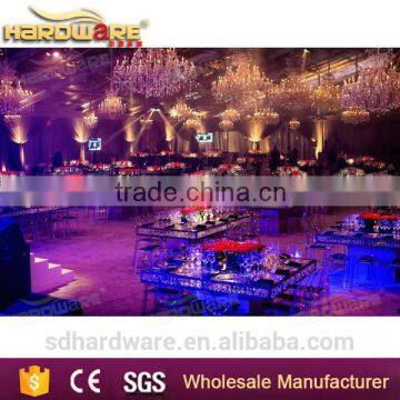 Hotel Glass Banquet Table Crystal Chandelier Wedding Table photo-5