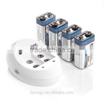 2016 EBL 9V Battery Charger With 4 Pack 600mAh Li-ion Rechargeable Batteries Cell Charger