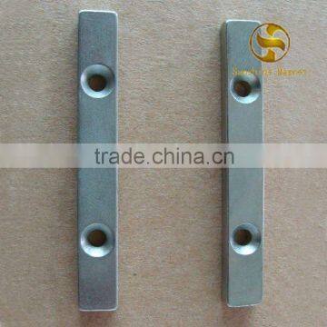 Neodymium Long rectangle magnets with 2 Countersunk Holes